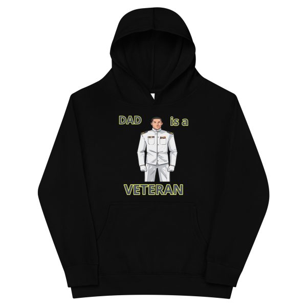 DAD IS A VETERAN TOO FIFE Kids Fleece Hoodie