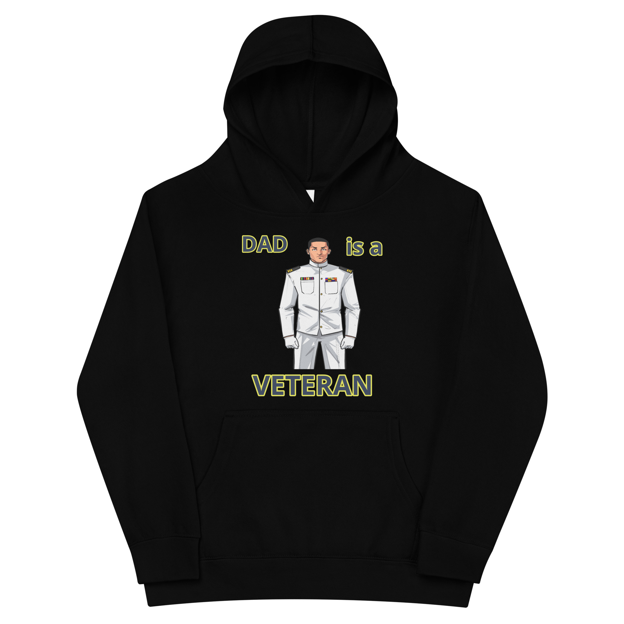 DAD IS A VETERAN TOO FIFE Kids Fleece Hoodie