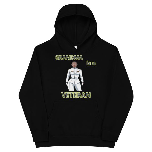 GRANDMA IS A VETERAN TOO FIFE Kids Fleece Hoodie