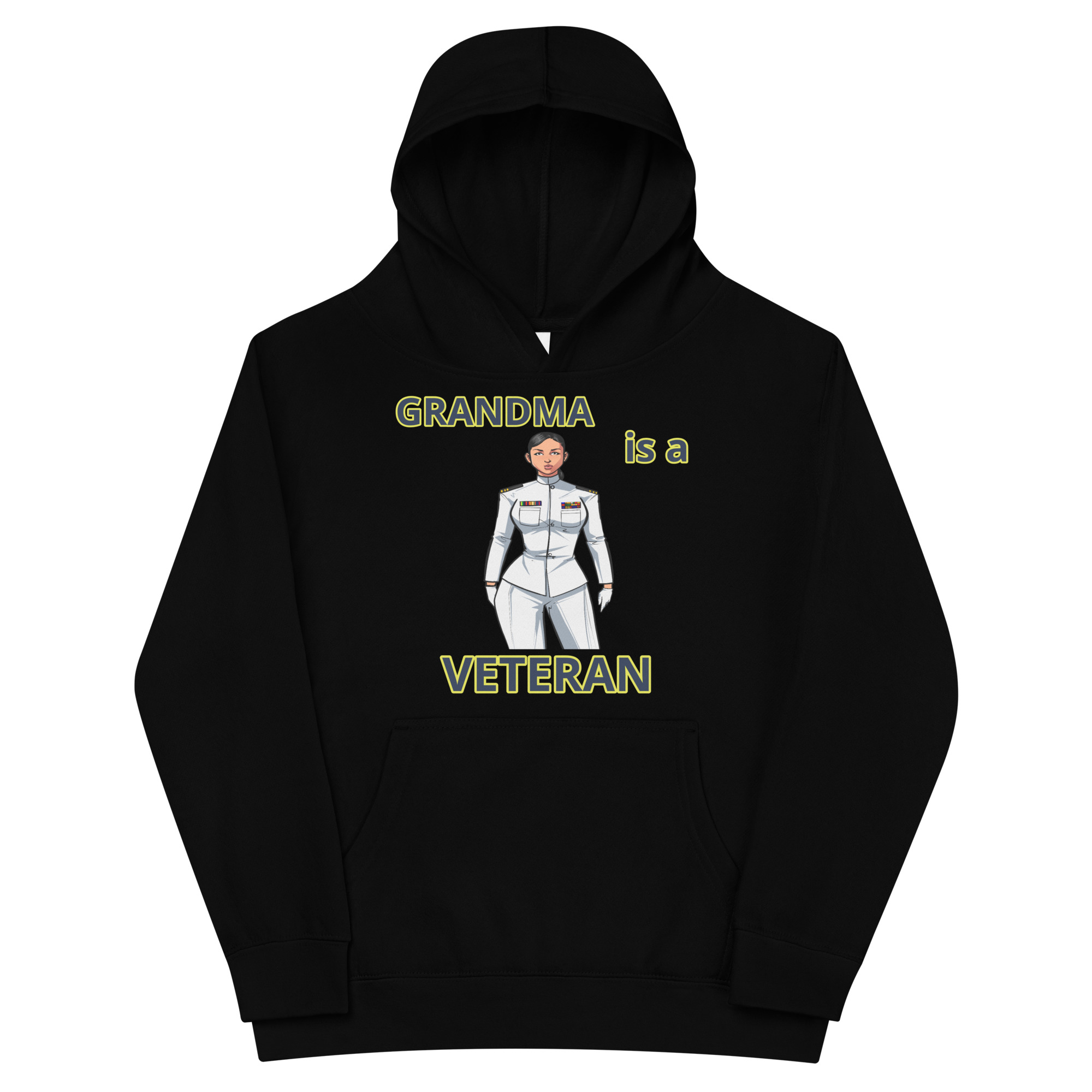 GRANDMA IS A VETERAN TOO FIFE Kids Fleece Hoodie
