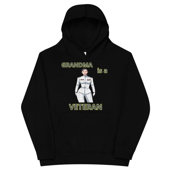 GRANDMA IS A VETERAN TOO FIFE Kids Fleece Hoodie