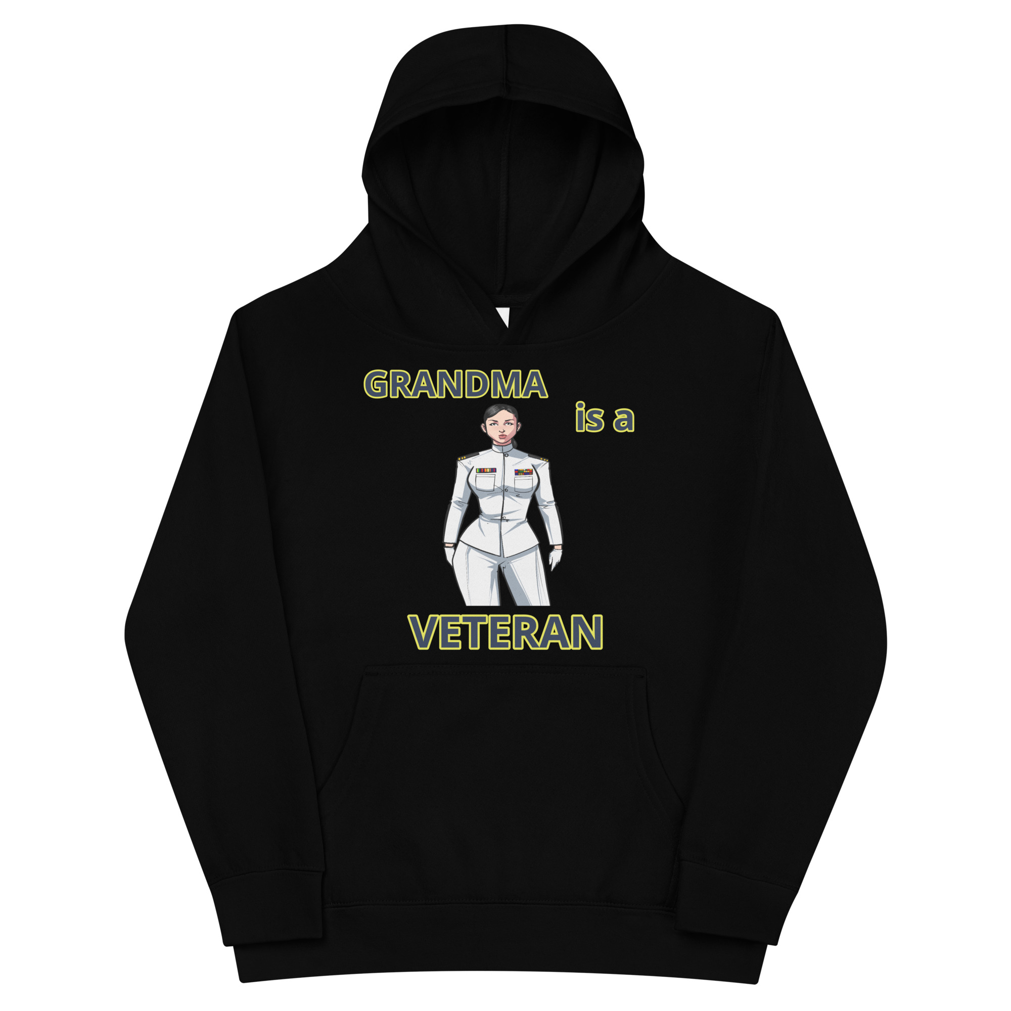 GRANDMA IS A VETERAN TOO FIFE Kids Fleece Hoodie
