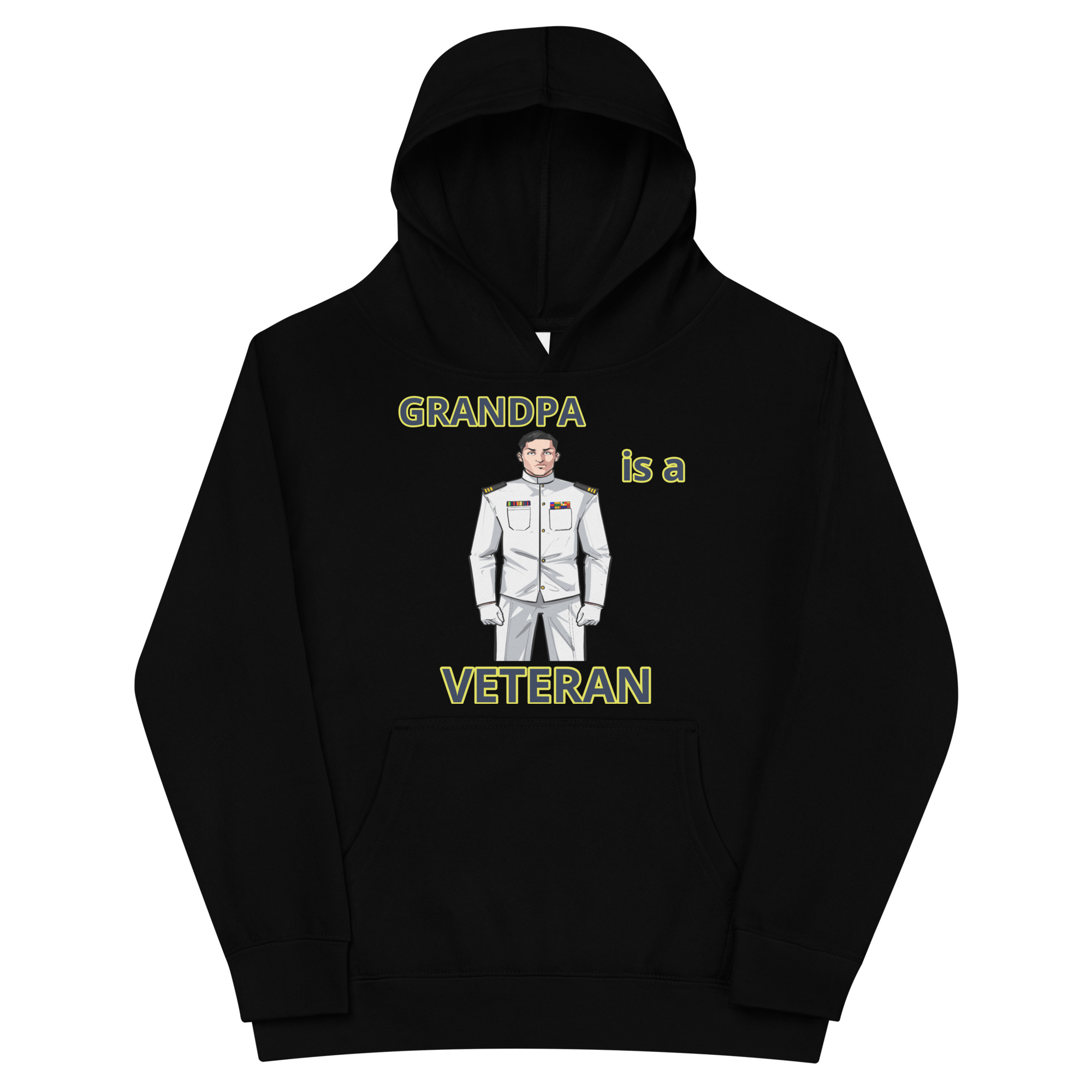 GRANDPA IS A VETERAN TOO FIFE Kids Fleece Hoodie