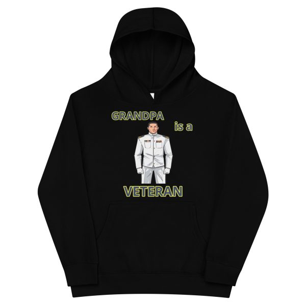 GRANDPA IS A VETERAN TOO FIFE Kids Fleece Hoodie
