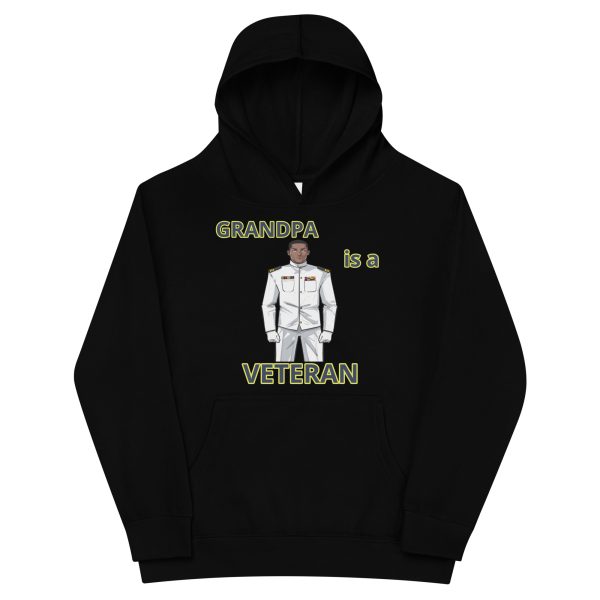 GRANDPA IS A VETERAN TOO FIFE Kids Fleece Hoodie