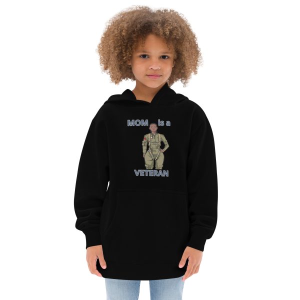 MOM IS A VETERAN TOO FIFE Kids Fleece Hoodie