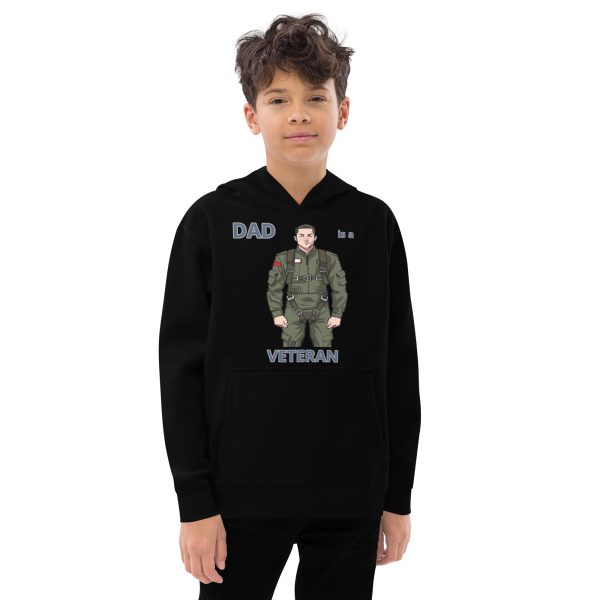 DAD IS A VETERAN TOO FIFE Kids Fleece Hoodie
