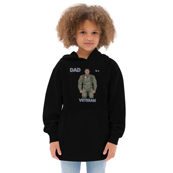 DAD IS A VETERAN TOO FIFE Kids Fleece Hoodie