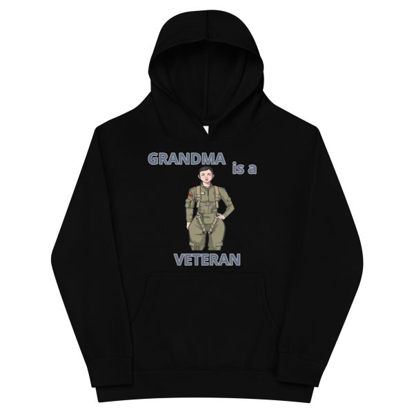 GRANDMA IS A VETERAN TOO FIFE Kids Fleece Hoodie