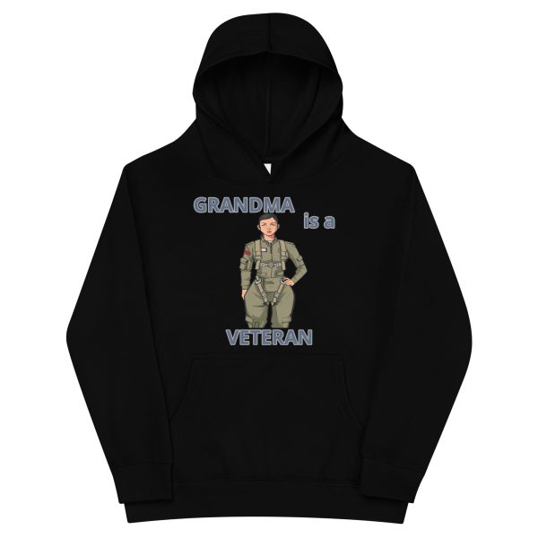 GRANDMA IS A VETERAN TOO FIFE Kids Fleece Hoodie