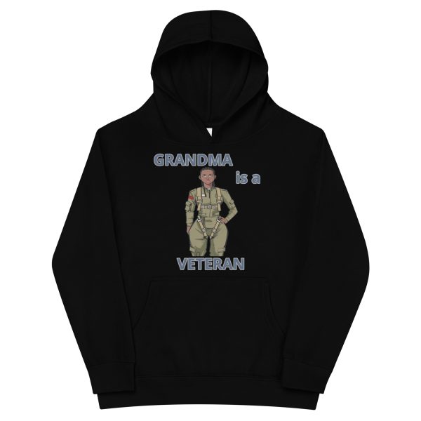 GRANDMA IS A VETERAN TOO FIFE Kids Fleece Hoodie