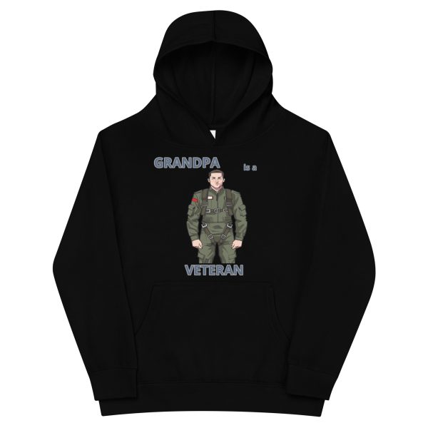 GRANDPA IS A VETERAN TOO FIFE Kids Fleece Hoodie