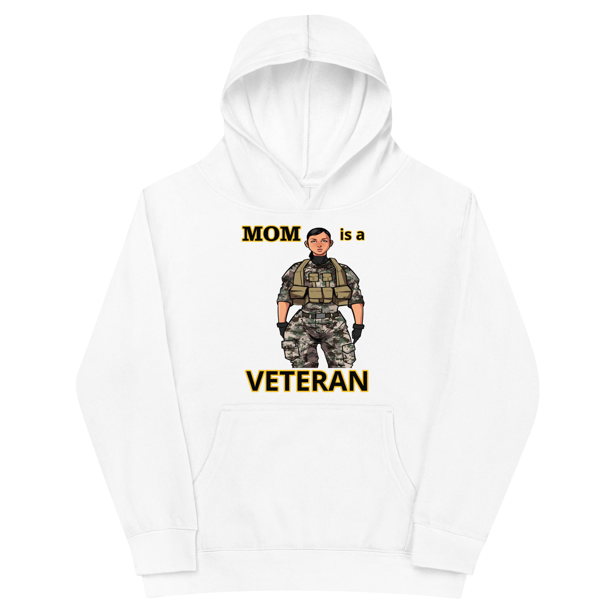 MOM IS A VETERAN TOO FIFE Kids Fleece Hoodie - Image 5