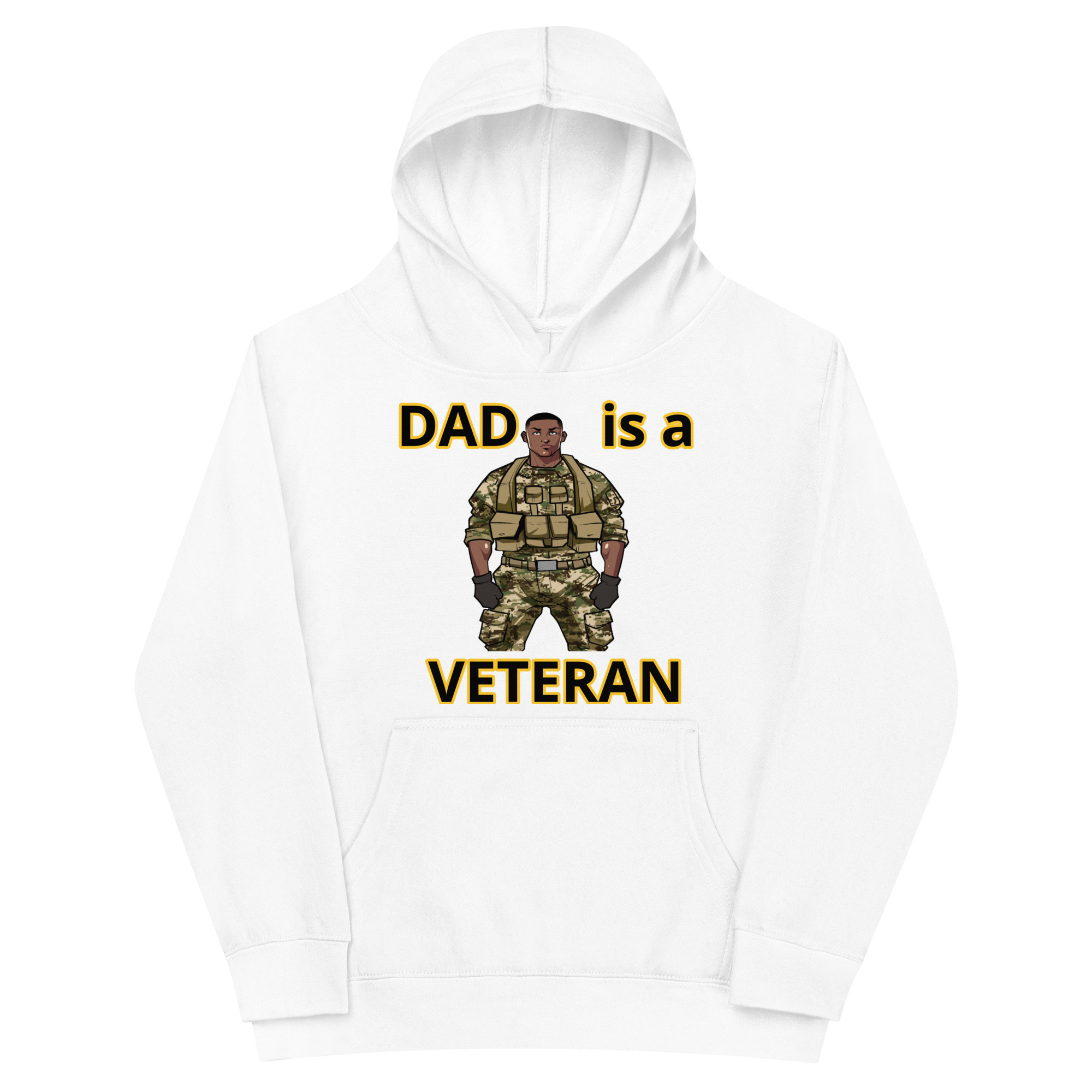 DAD IS A VETERAN TOO FIFE Kids Fleece Hoodie - Image 5