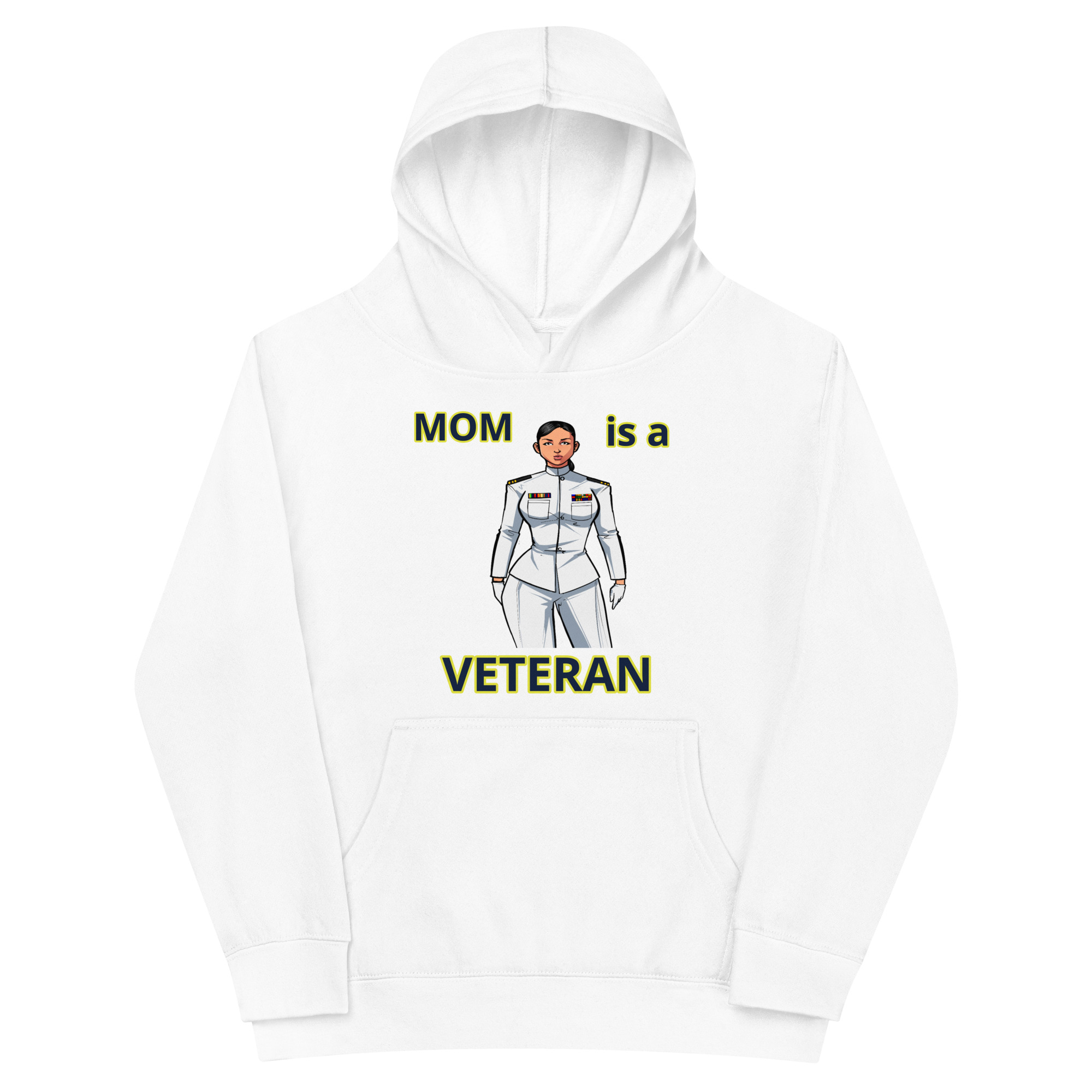 MOM IS A VETERAN TOO FIFE Kids Fleece Hoodie - Image 5
