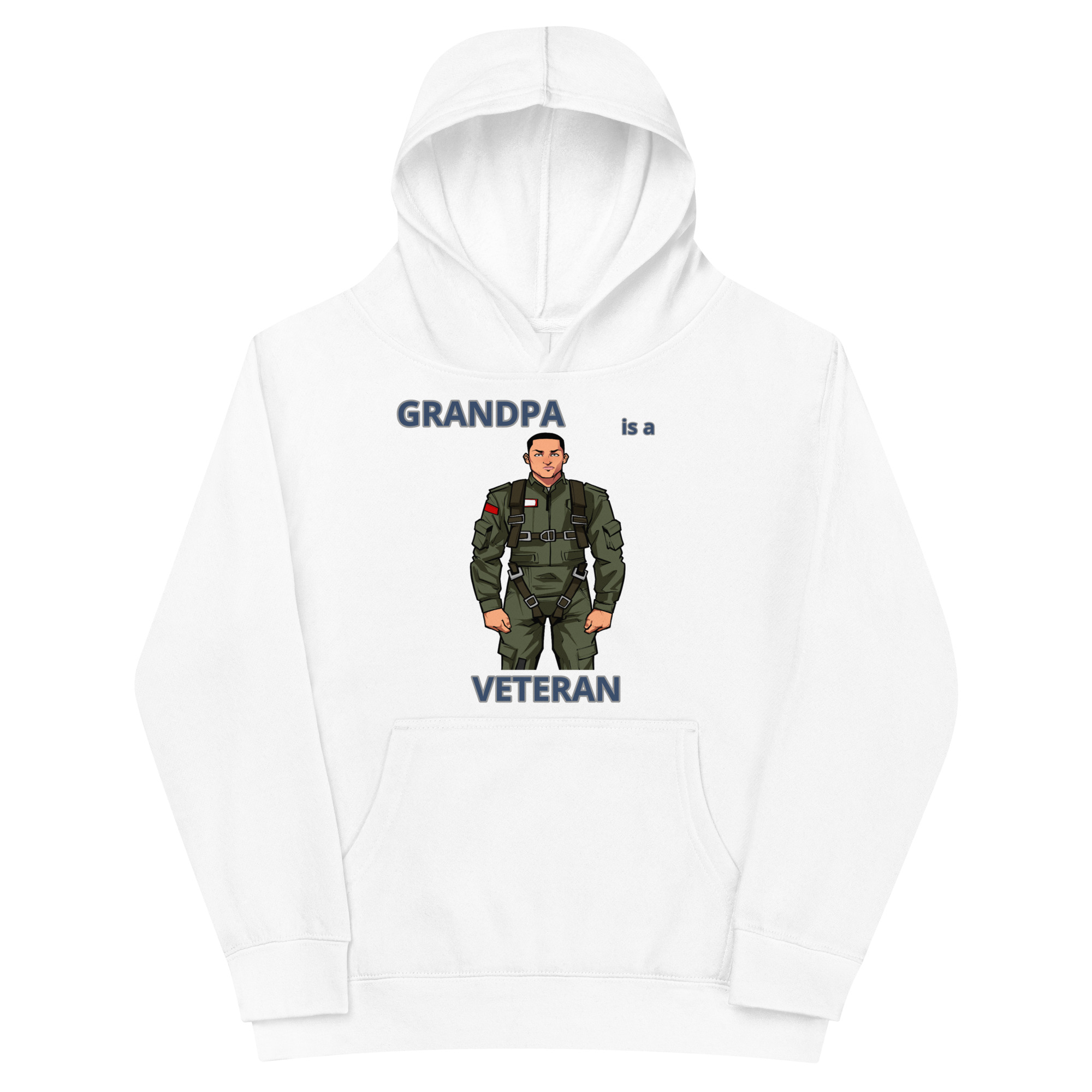 GRANDPA IS A VETERAN TOO FIFE Kids Fleece Hoodie - Image 5