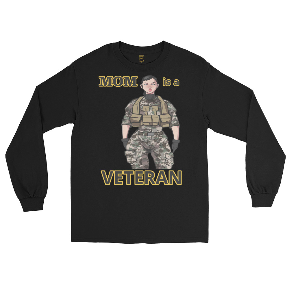 MOM IS A VETERAN TOO FIFE Long Sleeve Shirt