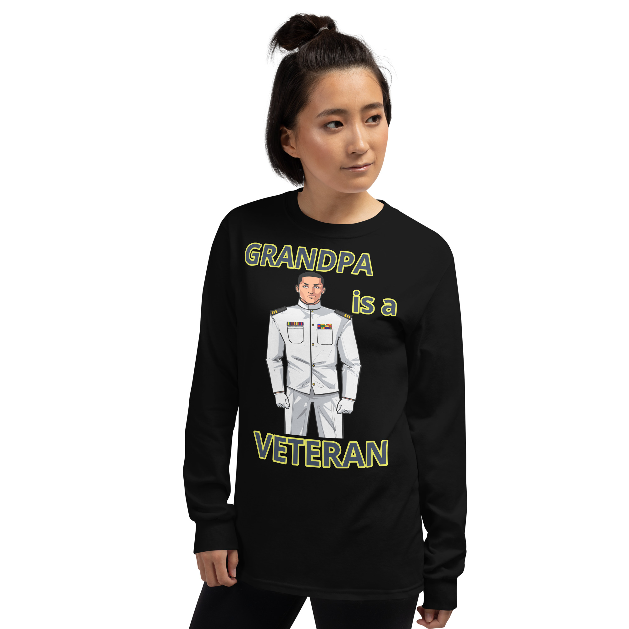 GRANDPA IS A VETERAN TOO FIFE Long Sleeve Shirt - Image 2