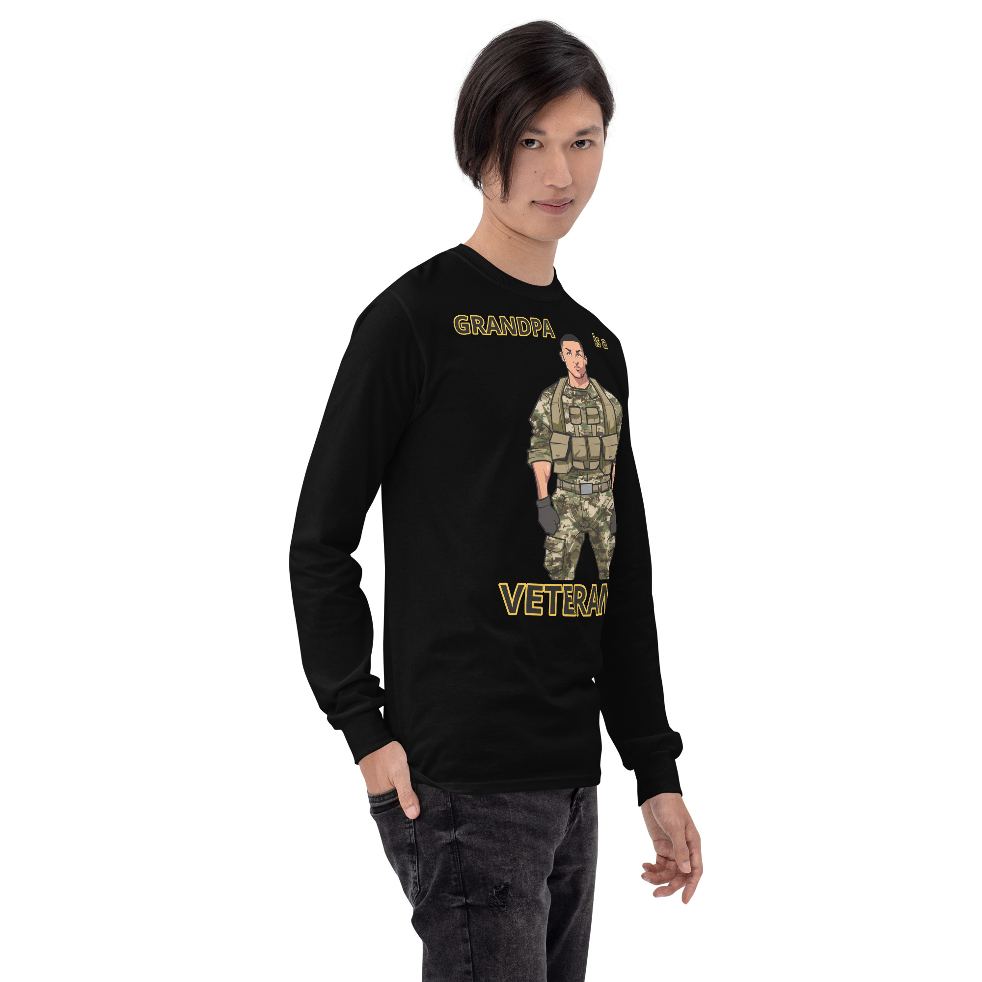 GRANDPA IS A VETERAN TOO FIFE Long Sleeve Shirt - Image 6