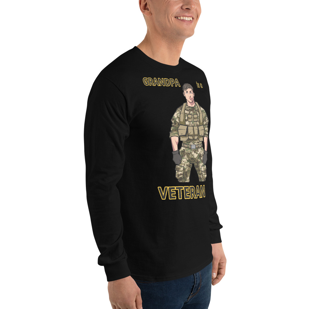 GRANDPA IS A VETERAN TOO FIFE Long Sleeve Shirt - Image 6