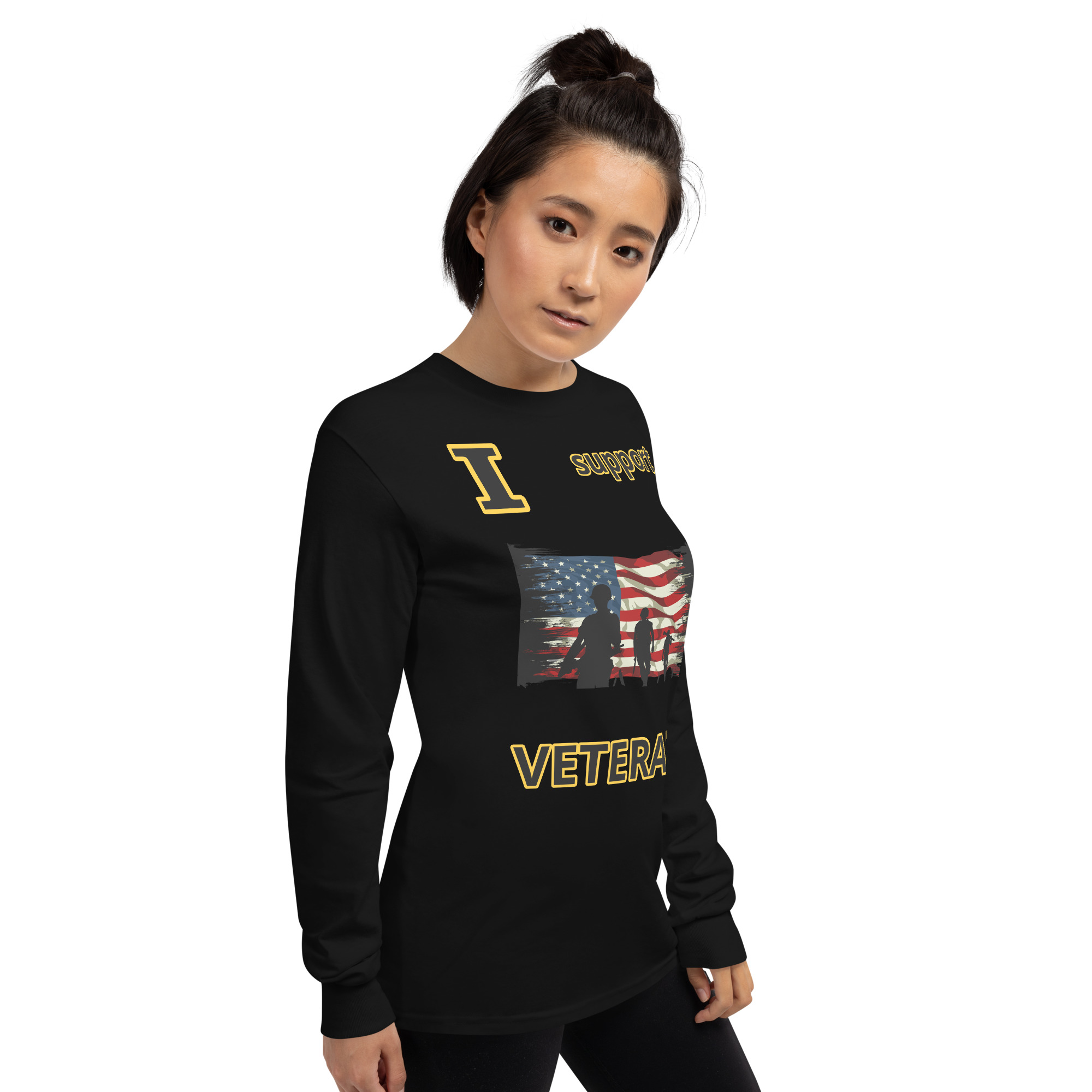 I SUPPORT VETERANS TOO FIFE Long Sleeve Shirt - Image 6