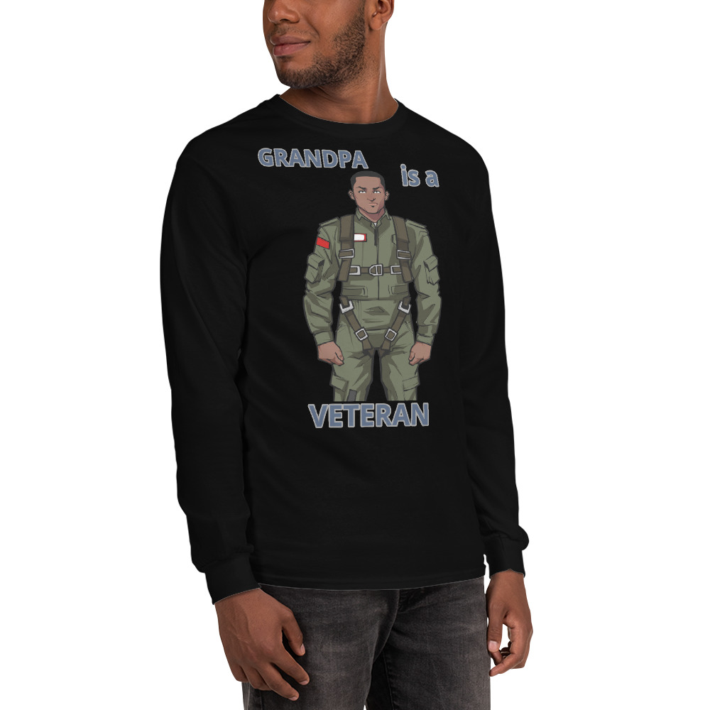 GRANDPA IS A VETERAN TOO FIFE Long Sleeve Shirt - Image 6