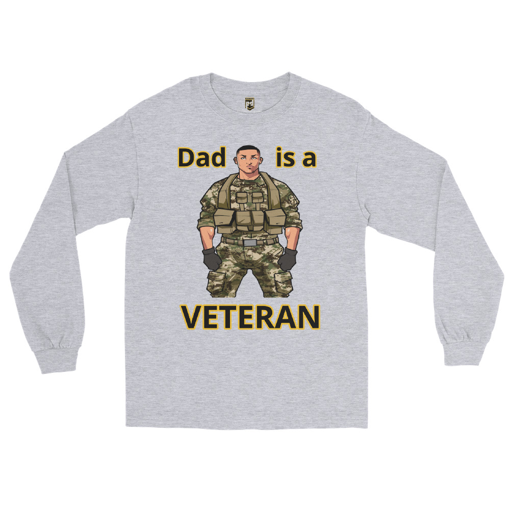 DAD IS A VETERAN TOO FIFE Long Sleeve Shirt - Image 3