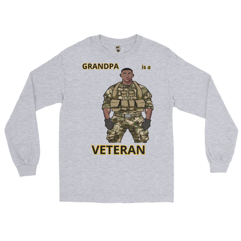 GRANDPA IS A VETERAN TOO FIFE Long Sleeve Shirt - Image 3