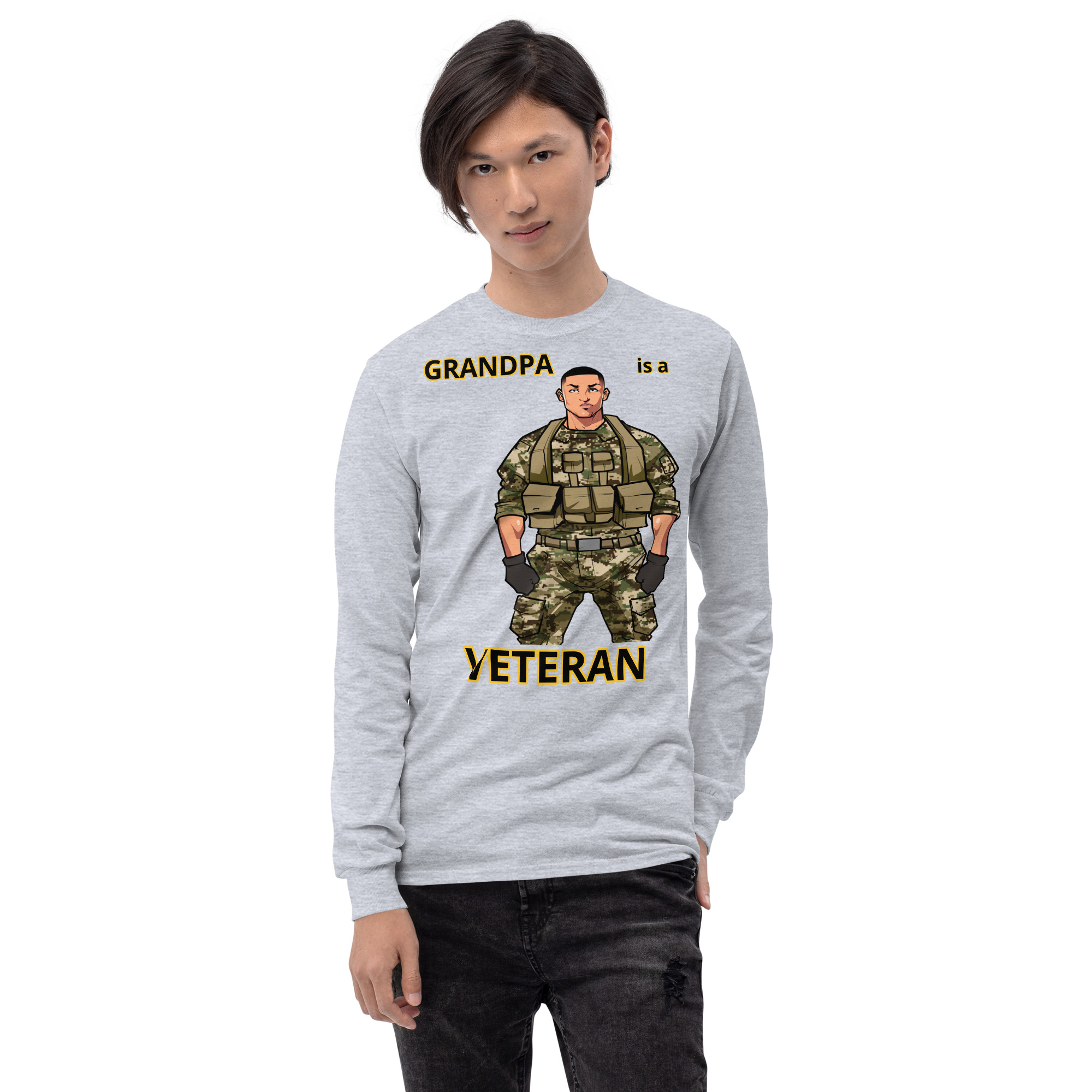 GRANDPA IS A VETERAN TOO FIFE Long Sleeve Shirt - Image 7