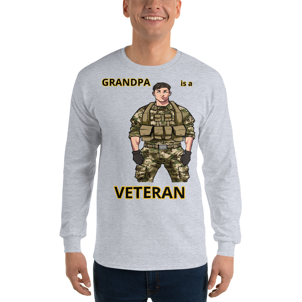 GRANDPA IS A VETERAN TOO FIFE Long Sleeve Shirt - Image 7