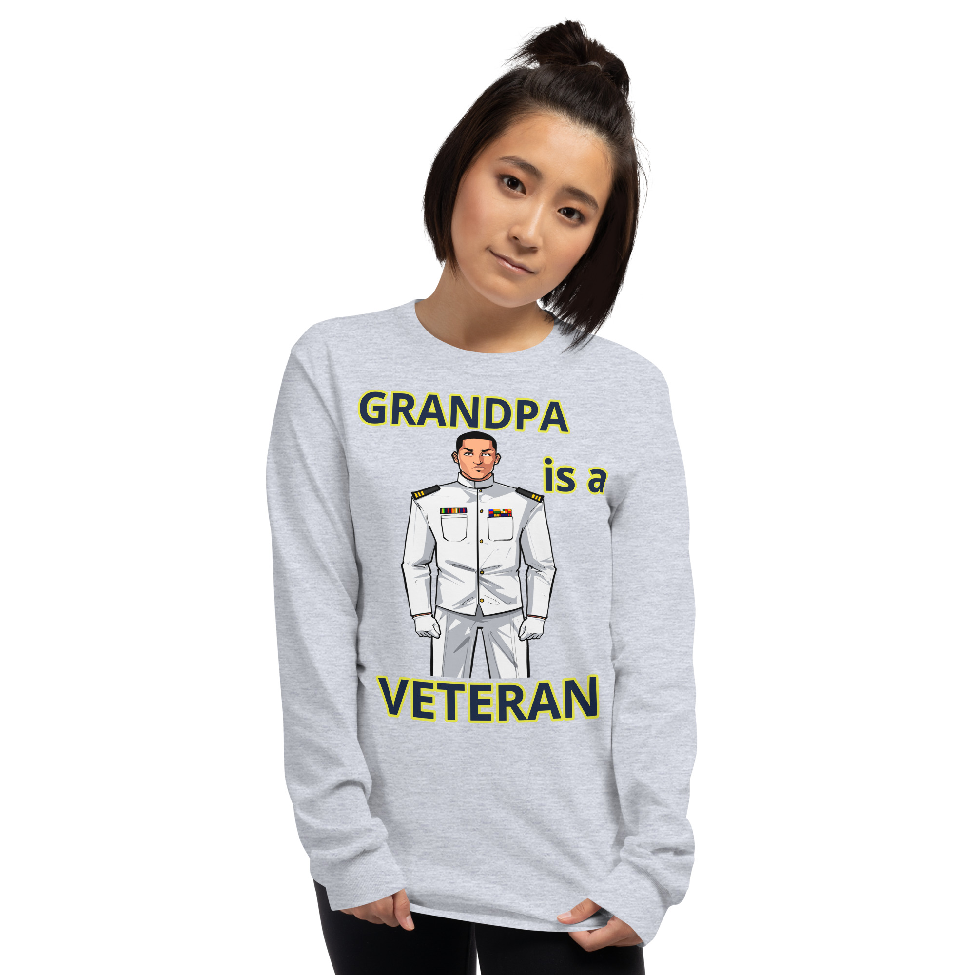 GRANDPA IS A VETERAN TOO FIFE Long Sleeve Shirt - Image 7