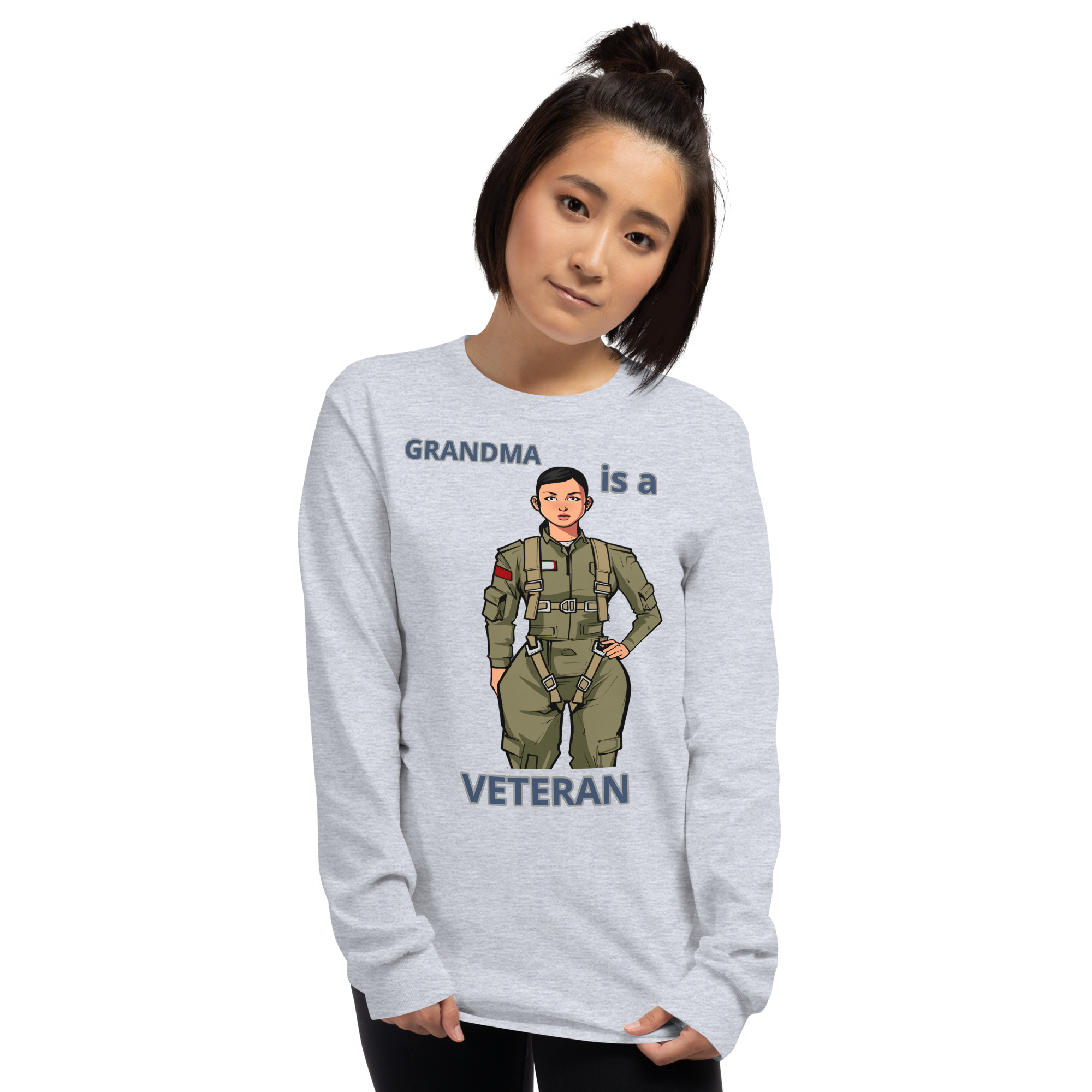 GRANDMA IS A VETERAN TOO FIFE Long Sleeve Shirt - Image 7