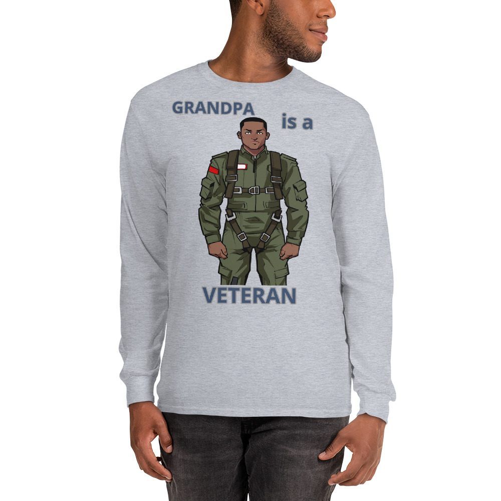 GRANDPA IS A VETERAN TOO FIFE Long Sleeve Shirt - Image 7