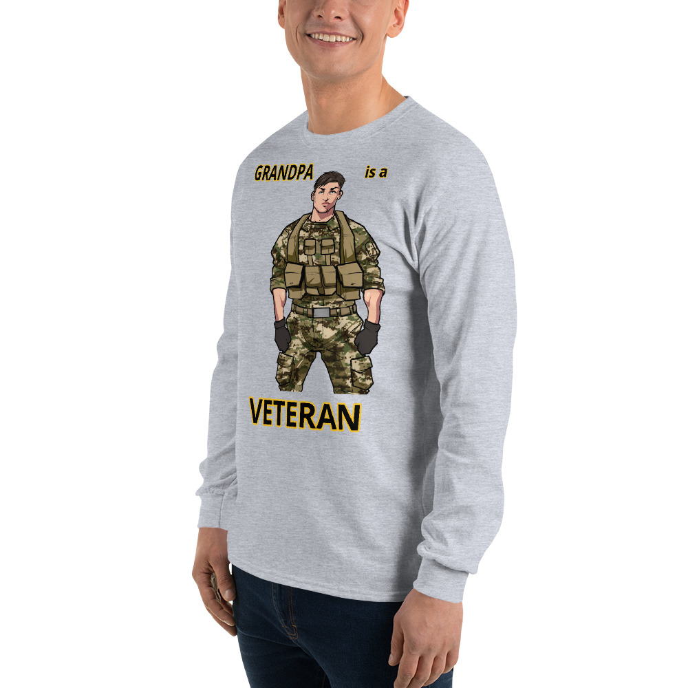 GRANDPA IS A VETERAN TOO FIFE Long Sleeve Shirt - Image 11