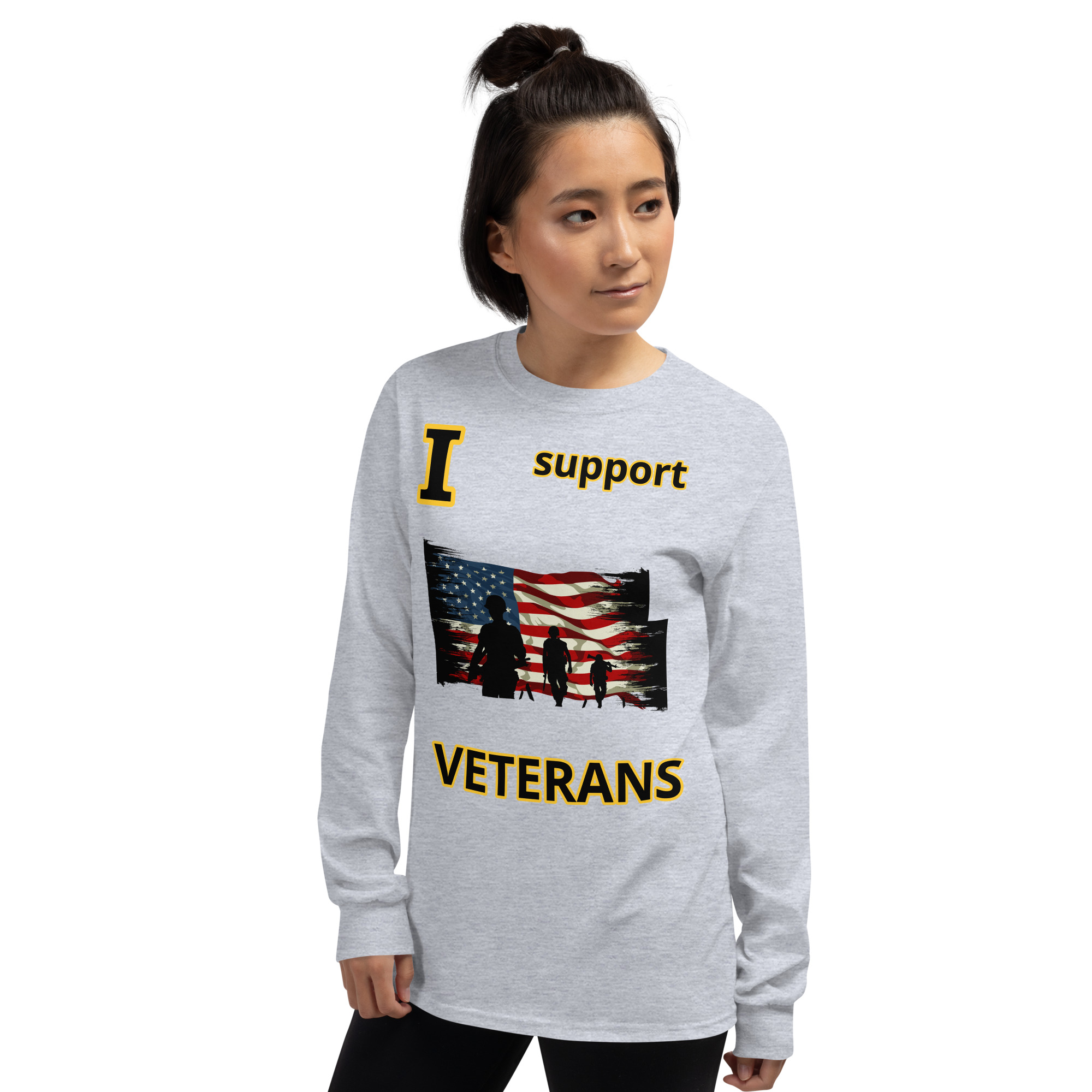 I SUPPORT VETERANS TOO FIFE Long Sleeve Shirt - Image 8