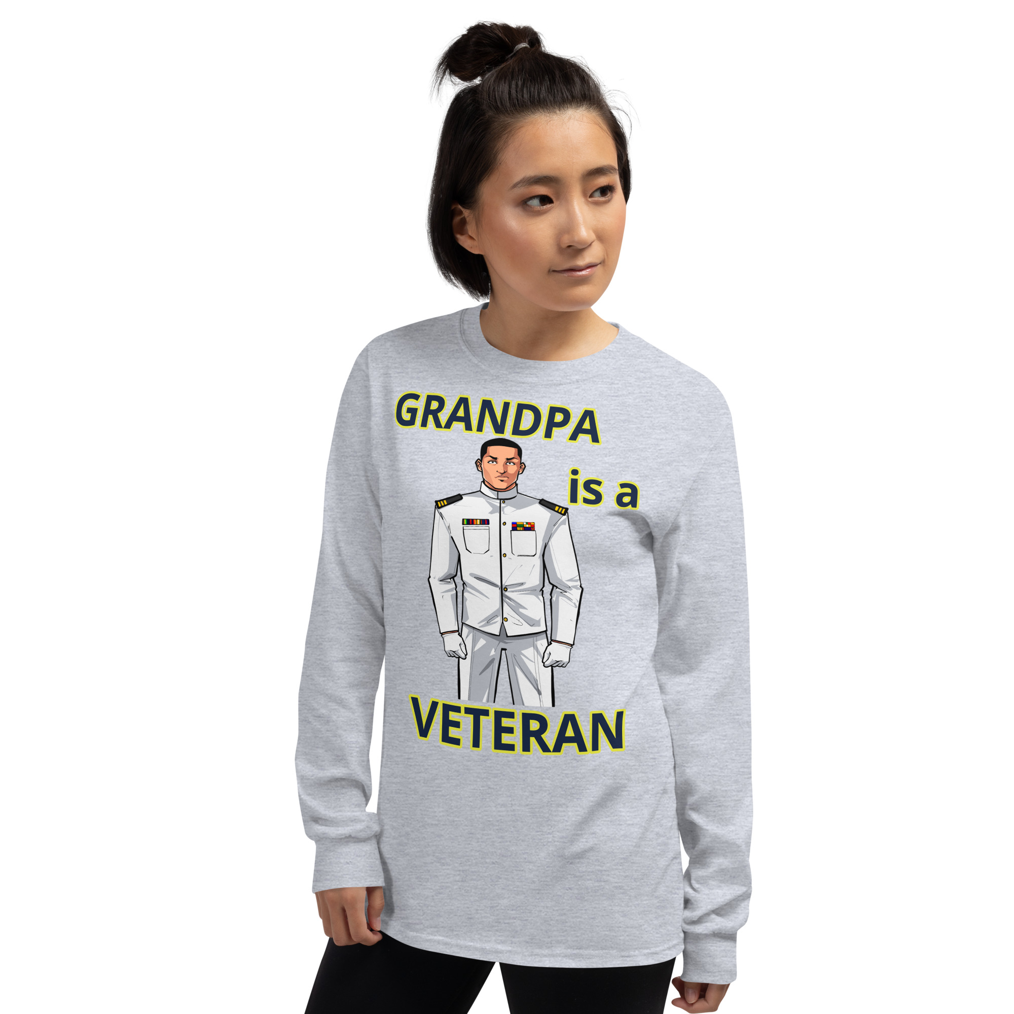 GRANDPA IS A VETERAN TOO FIFE Long Sleeve Shirt - Image 8