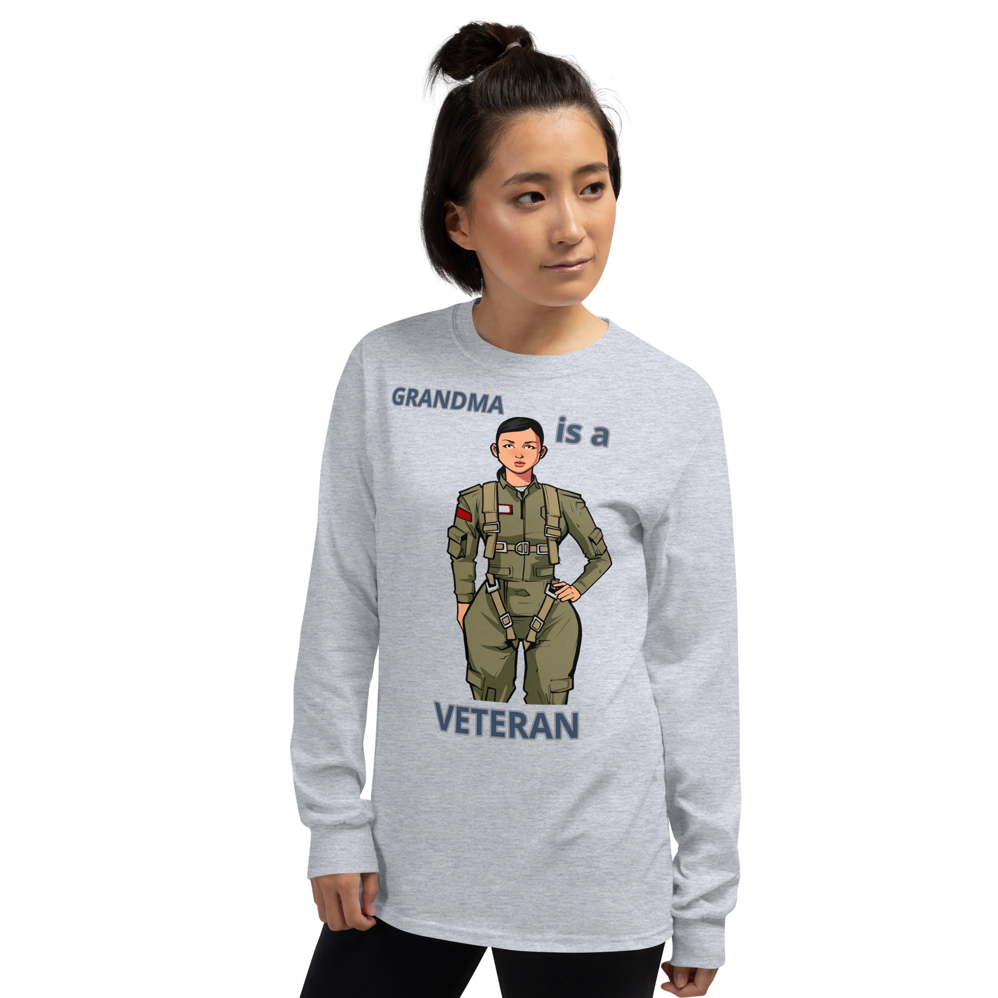 GRANDMA IS A VETERAN TOO FIFE Long Sleeve Shirt - Image 8