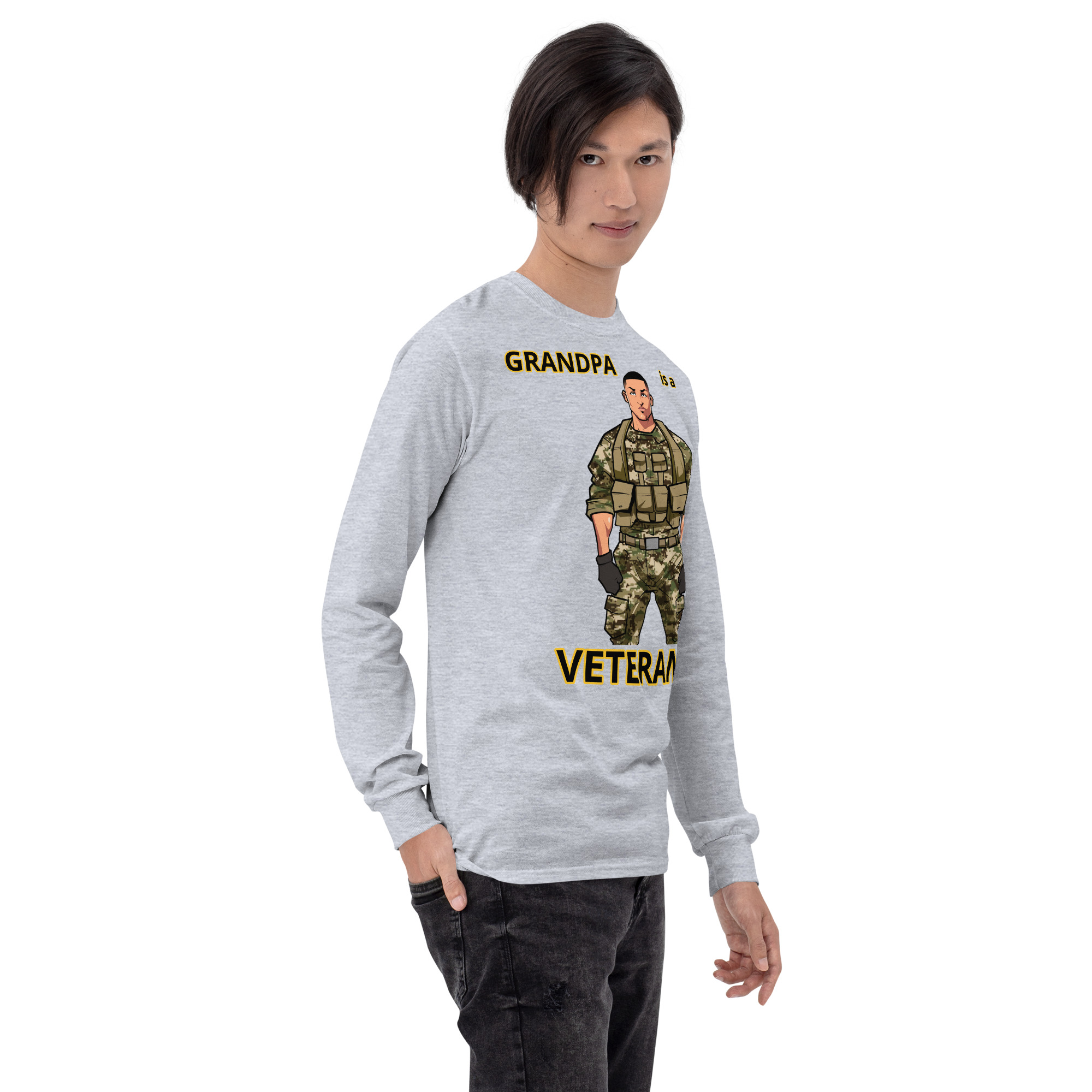 GRANDPA IS A VETERAN TOO FIFE Long Sleeve Shirt - Image 12