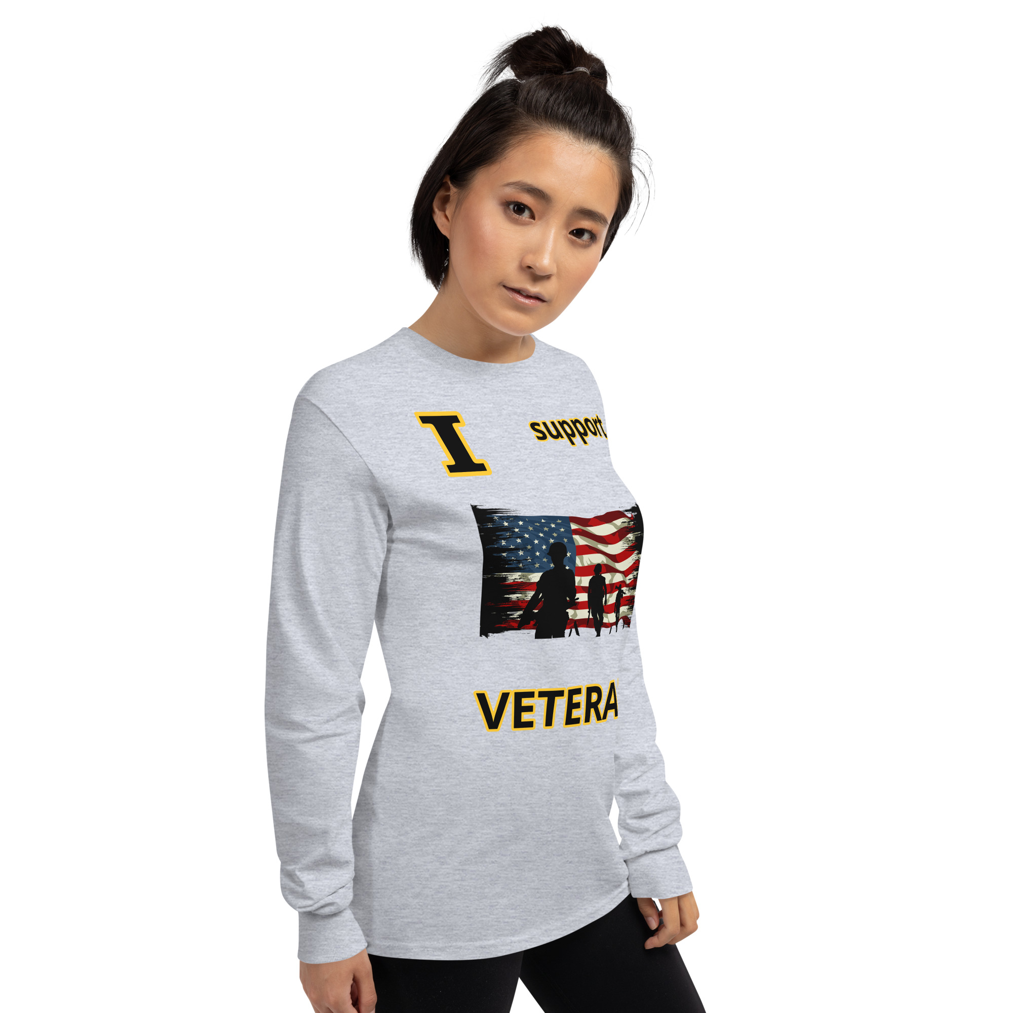 I SUPPORT VETERANS TOO FIFE Long Sleeve Shirt - Image 12