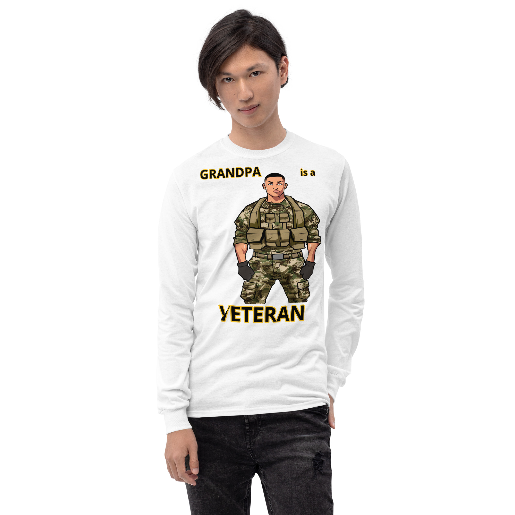 GRANDPA IS A VETERAN TOO FIFE Long Sleeve Shirt - Image 13
