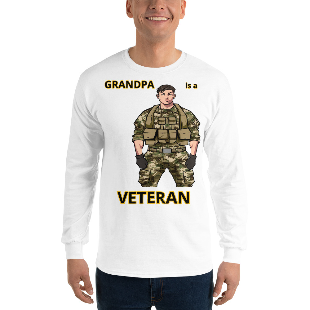 GRANDPA IS A VETERAN TOO FIFE Long Sleeve Shirt - Image 13