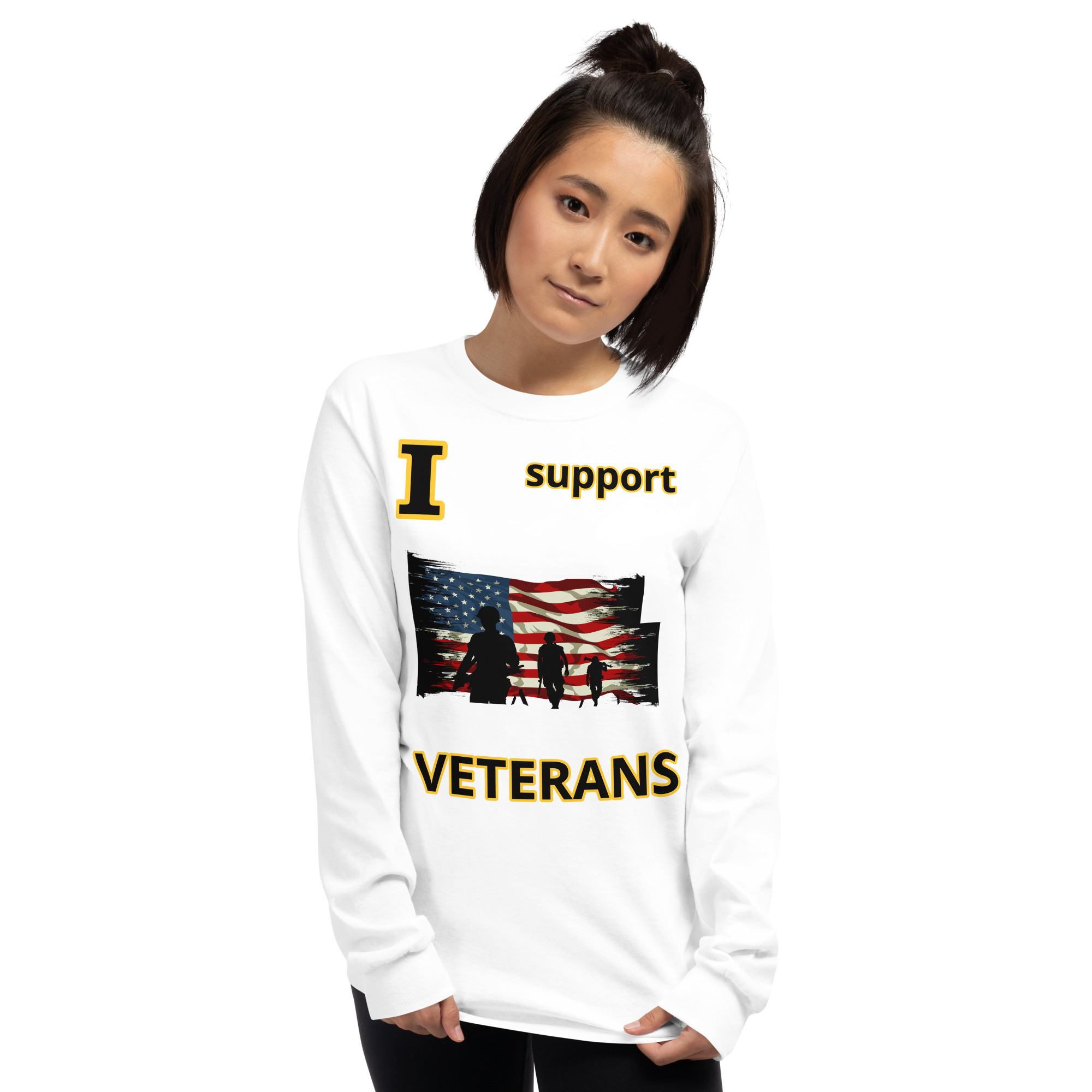 I SUPPORT VETERANS TOO FIFE Long Sleeve Shirt - Image 13