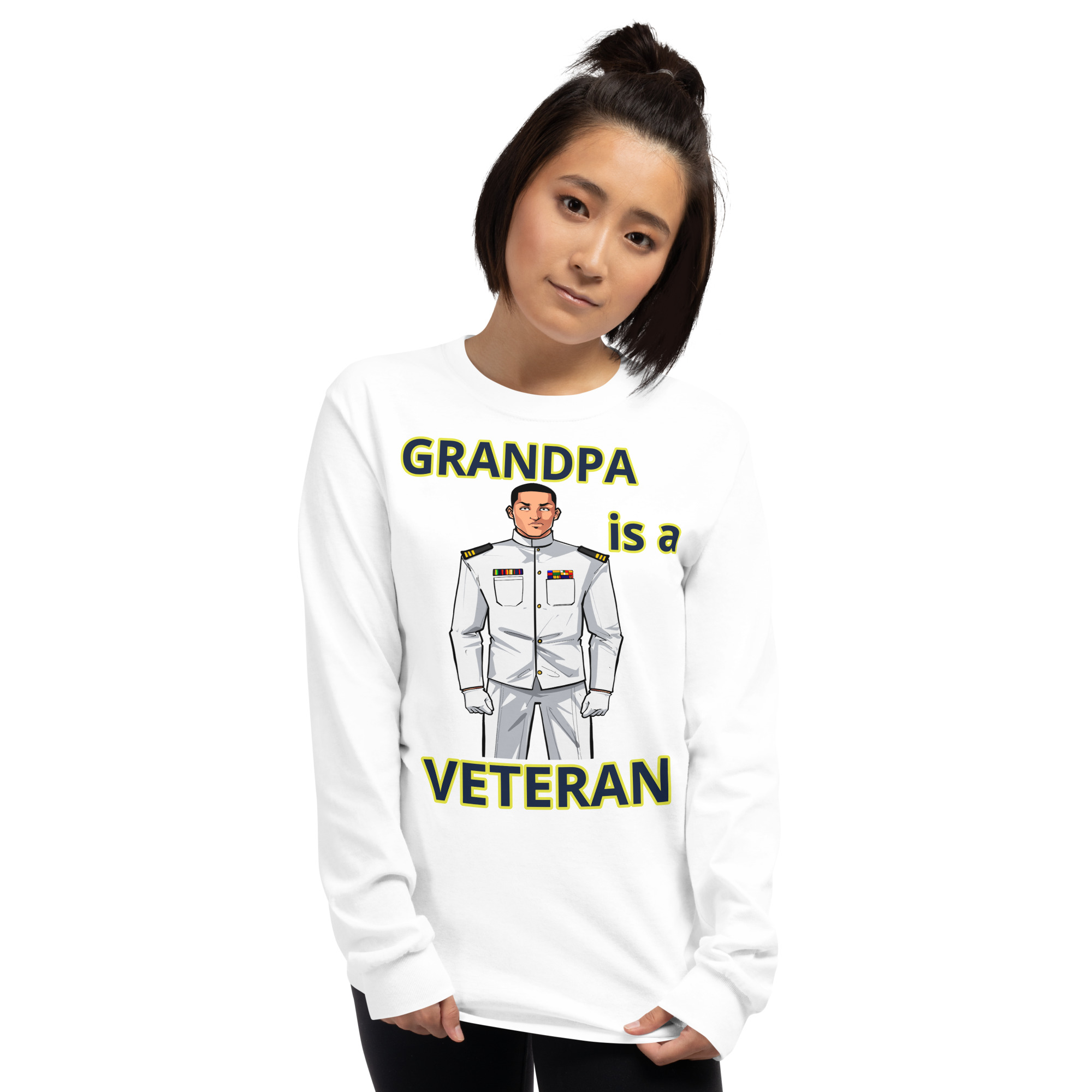 GRANDPA IS A VETERAN TOO FIFE Long Sleeve Shirt - Image 13