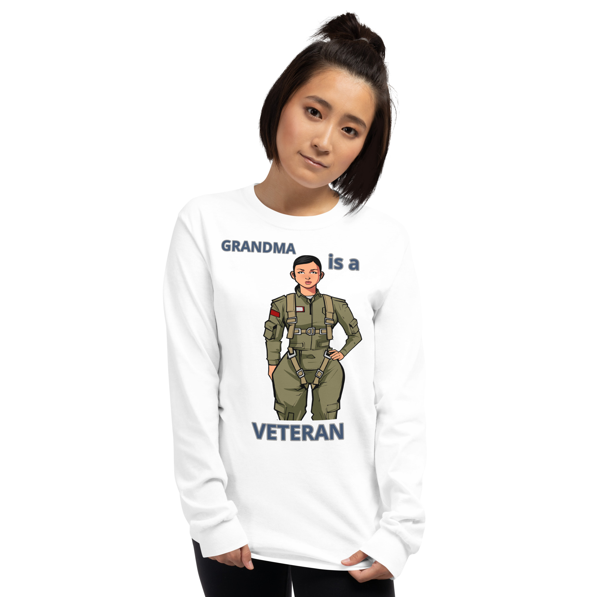 GRANDMA IS A VETERAN TOO FIFE Long Sleeve Shirt - Image 13