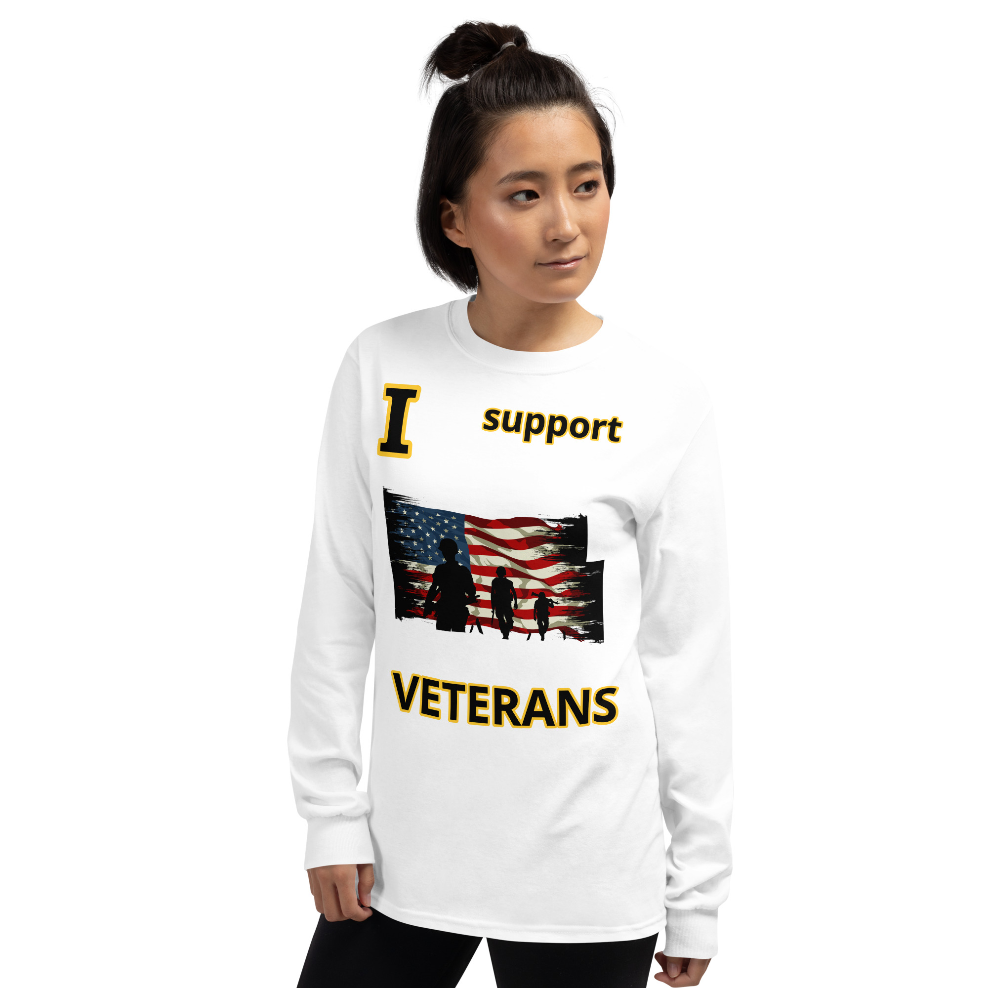 I SUPPORT VETERANS TOO FIFE Long Sleeve Shirt - Image 14