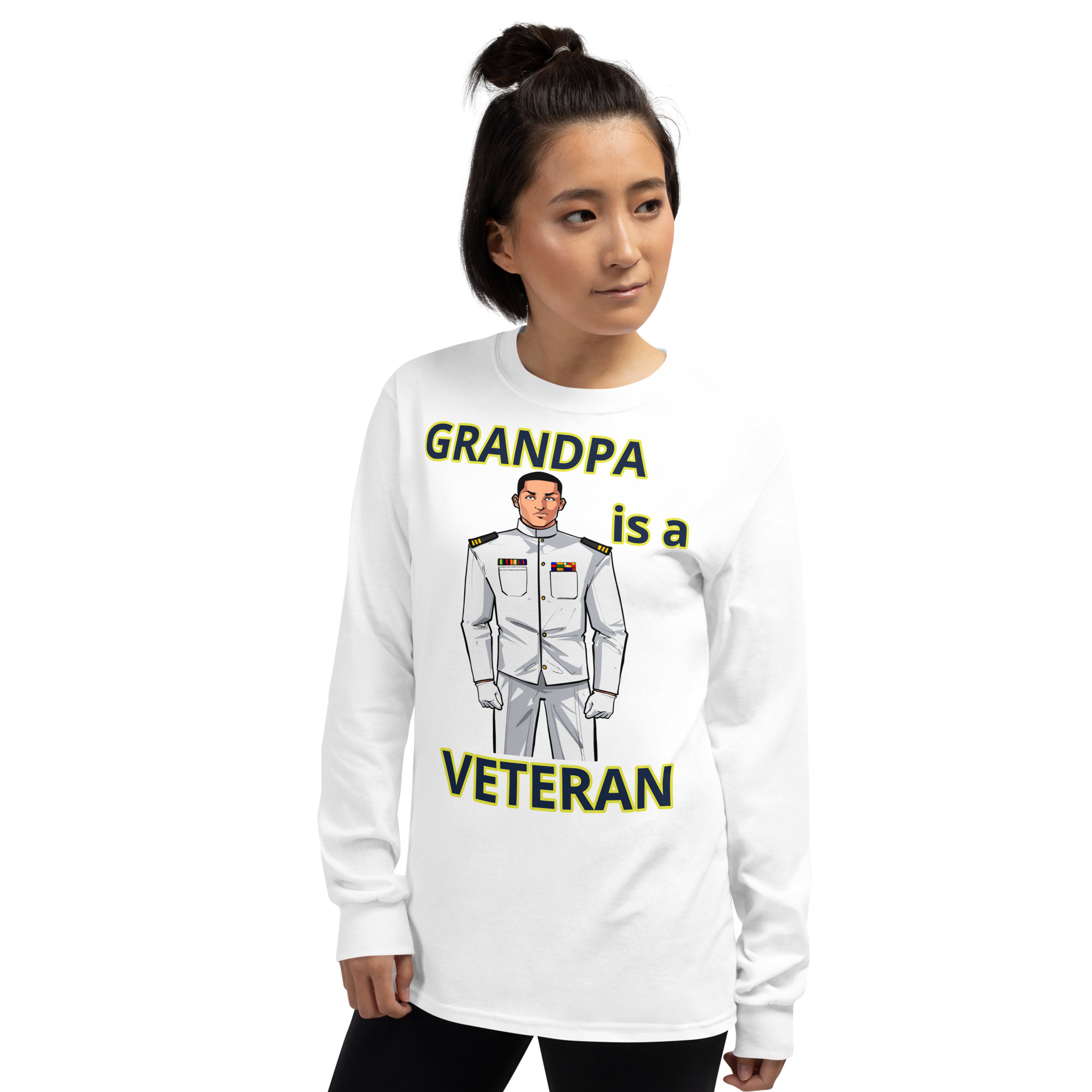 GRANDPA IS A VETERAN TOO FIFE Long Sleeve Shirt - Image 14