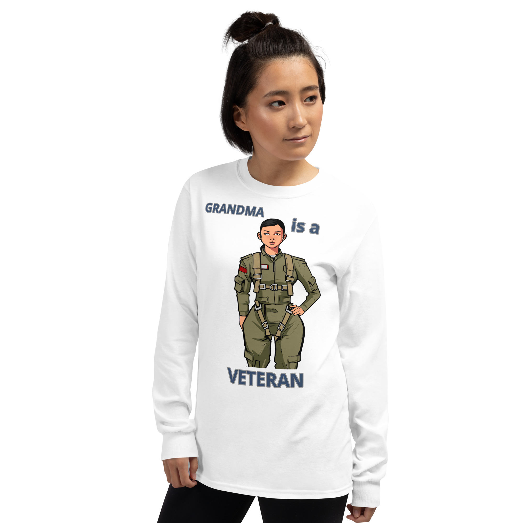 GRANDMA IS A VETERAN TOO FIFE Long Sleeve Shirt - Image 14