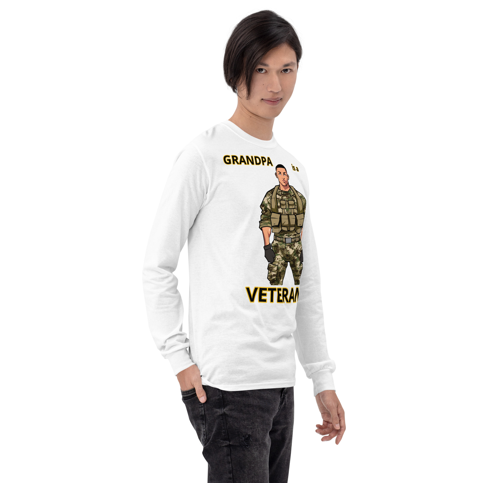 GRANDPA IS A VETERAN TOO FIFE Long Sleeve Shirt - Image 18