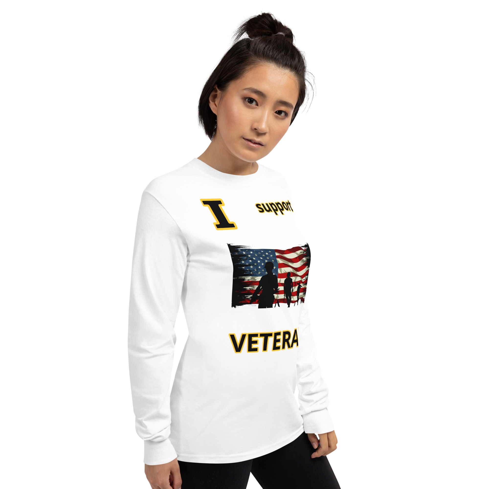 I SUPPORT VETERANS TOO FIFE Long Sleeve Shirt - Image 18