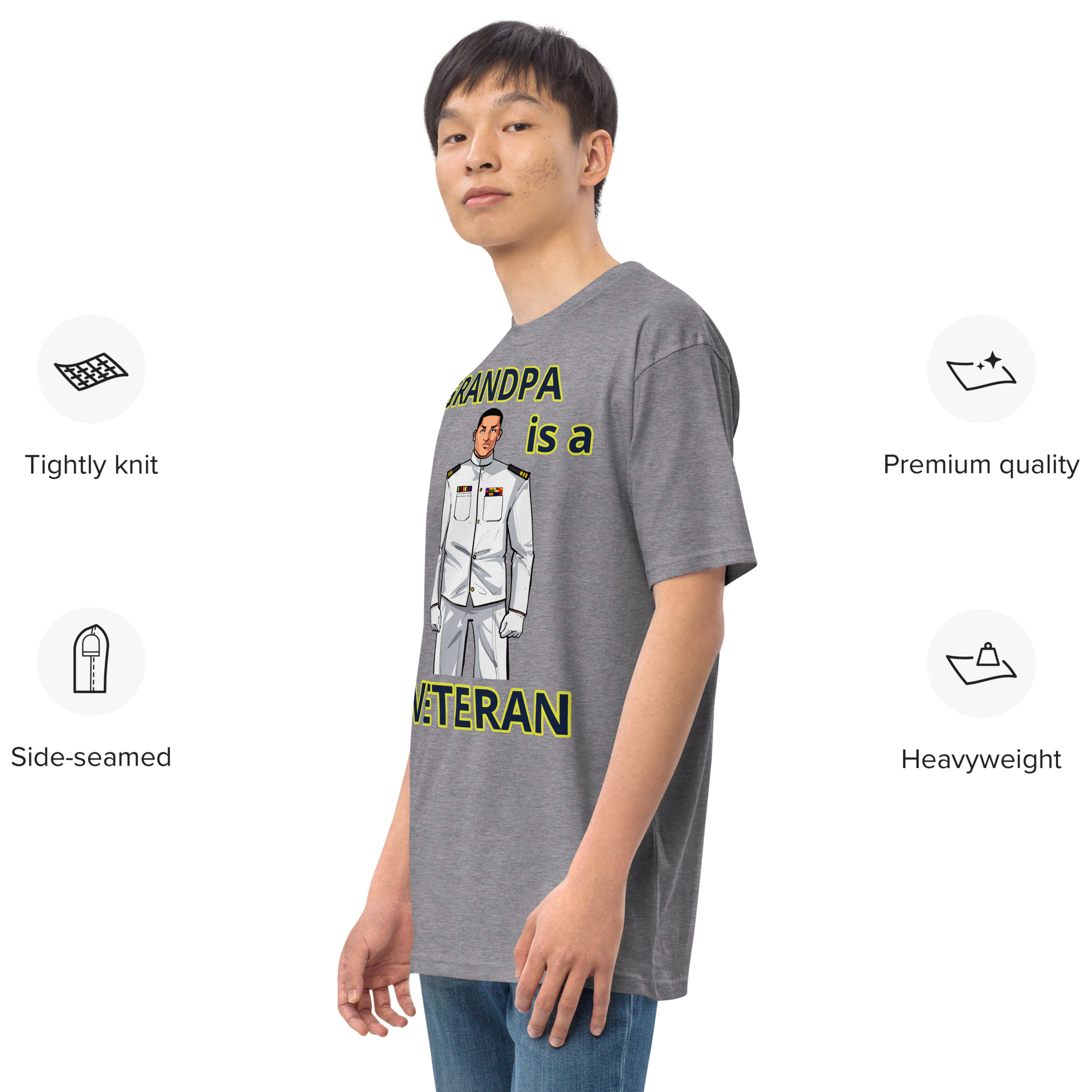 GRANDPA IS A VETERAN TOO FIFE Tee - Image 4